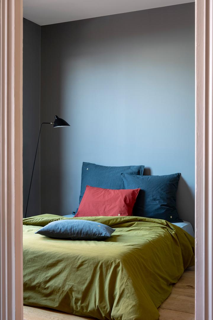 bed linen set organic cotton percale celeste